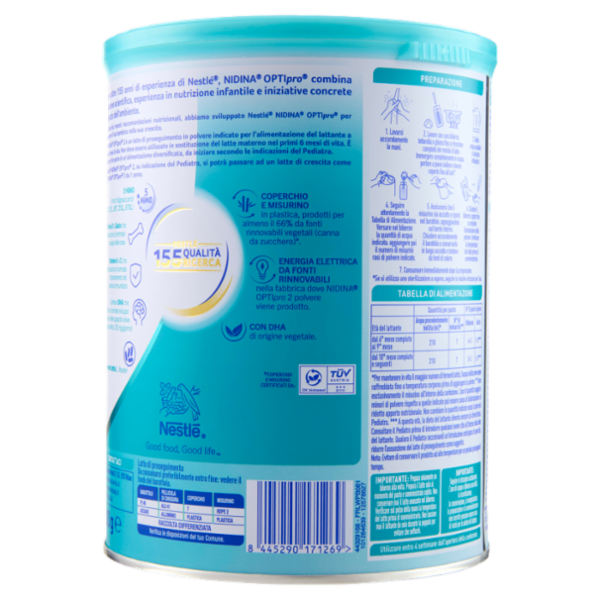 NESTLÉ NIDINA Optipro 2 Latte di proseguimento in polvere da 6 mesi Latta 800g