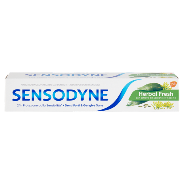 Sensodyne Dentifricio Herbal Fresh per Denti Sensibili Gengive Sane con Eucalipto e Finocchio 75 ml