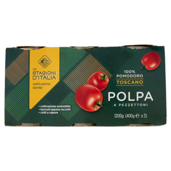 Le Stagioni d'Italia Polpa a Pezzettoni 3 x 400 g