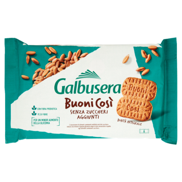 Galbusera BuoniCosi Senza Zuccheri Aggiunti Integrale Latte 6 x 50 g