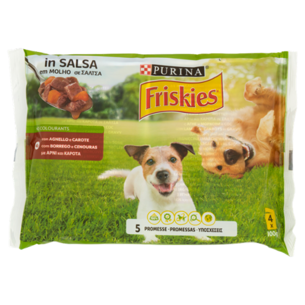 PURINA FRISKIES in Salsa con Agnello e Carote 4 x 100 g