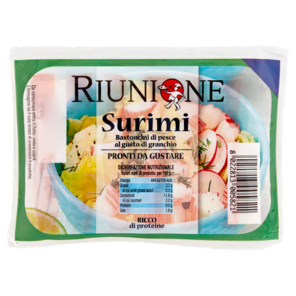 Riunione Surimi Bastoncini di pesce al gusto di granchio 100 g