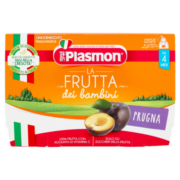 Plasmon la Frutta dei bambini Prugna Omogeneizzato 4 x 100 g
