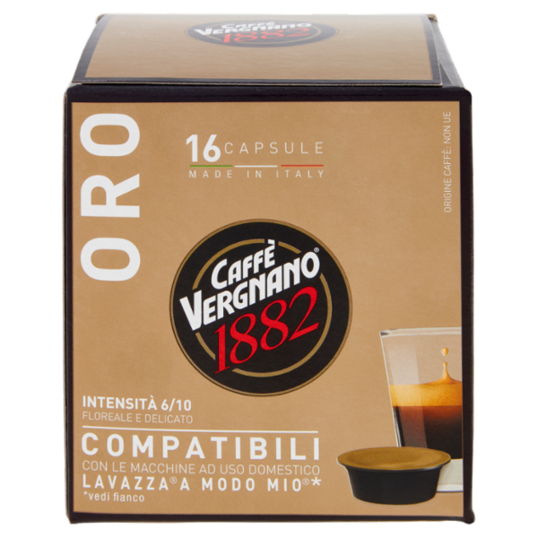 Caffè Vergnano 1882 Oro Capsule Compatibili Lavazza a Modo Mio* 16 x 7,5 g