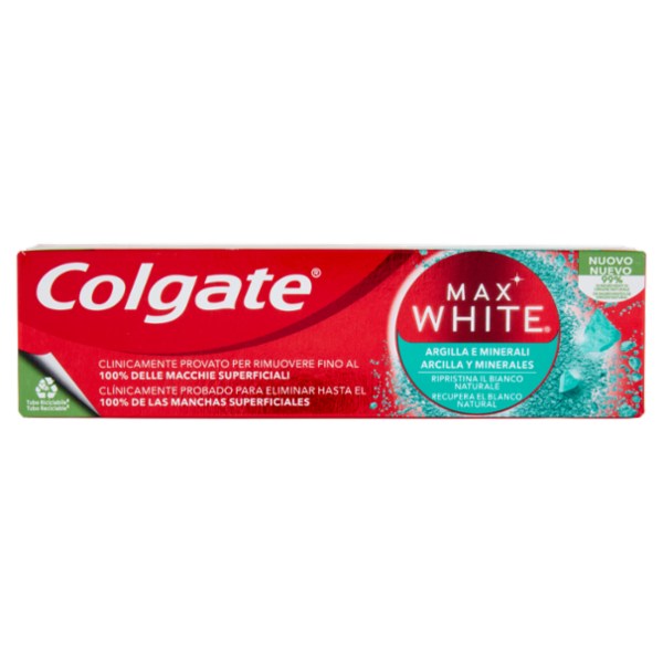 Colgate dentifricio sbiancante Max White Argilla e Minerali 75ml