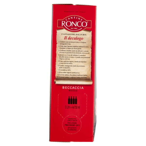 Cantine Ronco Beccaccia Rosso 3 l