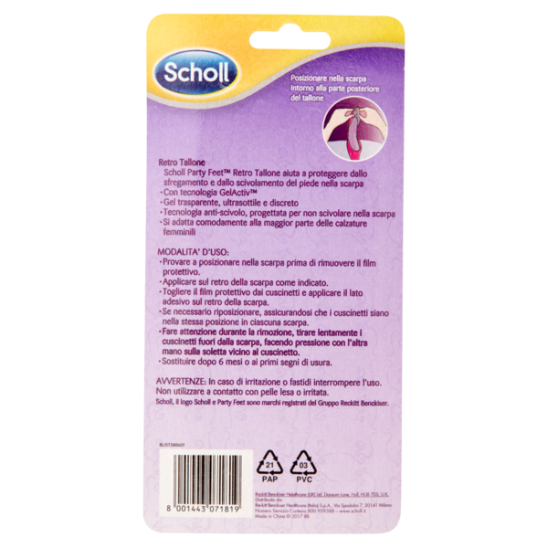 Scholl Party Feet Retro Tallone 1 paio