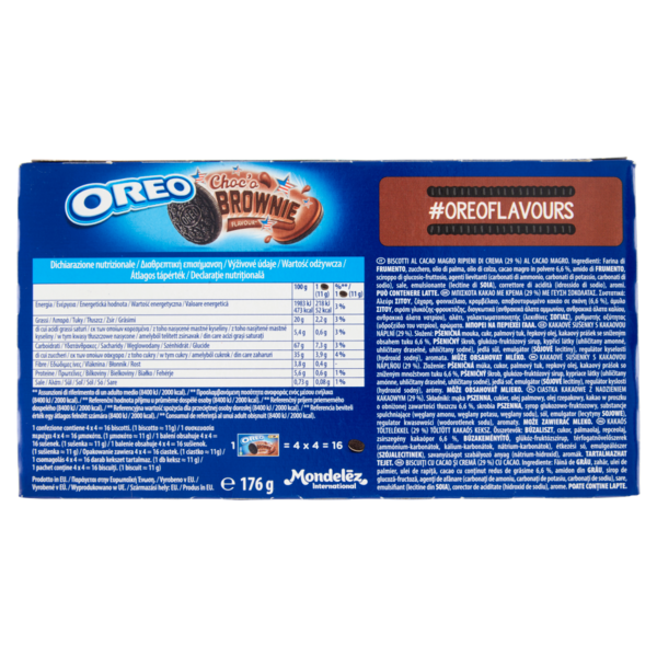 Oreo Choc'o Brownie, biscotti con crema al cacao - 176g
