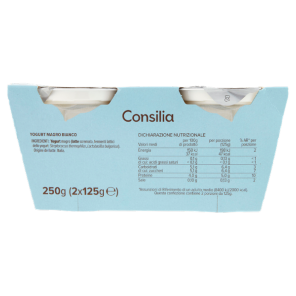Consilia Yogurt Magro 0,1% Bianco Naturale 2x125 g