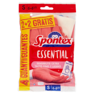 Spontex Guanti Casalinghi Essential 2+2 Taglia S
