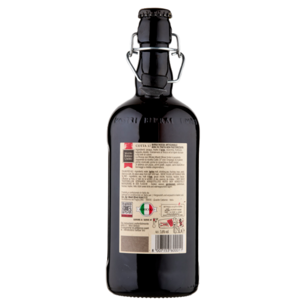 Mastri Birrai Umbri Cotta 37 Birra Speciale Rossa Non Filtrata Rifermentata in Bottiglia 0,75 L