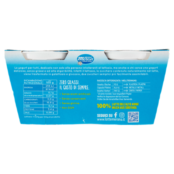 bella vita free Yogurt Magro Senza Lattosio Zero Grassi Caffè 2 x 125 g