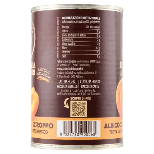 Fattoria dei Sapori Albicocche allo Sciroppo 410 g