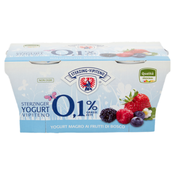 Sterzing Vipiteno 0,1% Grassi Yogurt Magro ai Frutti di Bosco 2 x 125 g