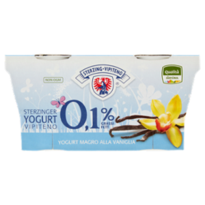 Sterzing Vipiteno 0,1% Grassi Yogurt Magro Alla Vaniglia 2 x 125 g
