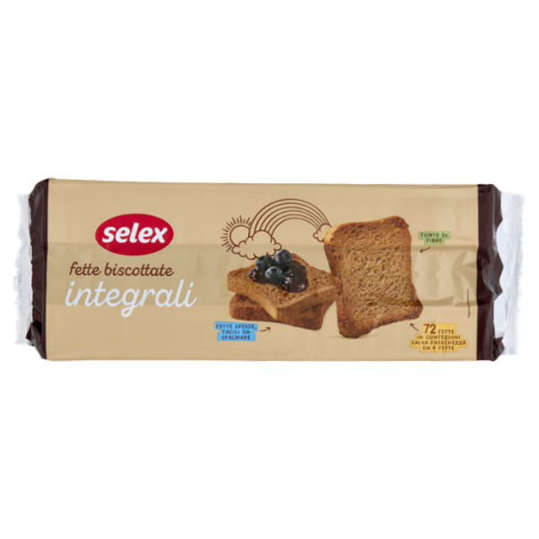 Selex Fette Biscottate con Farina di Frumento Integrale in Confez. Salvafreschezza 18x4 fette 640 g