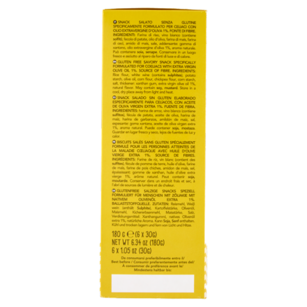 Puglia Sapori Tarallini senza glutine con olio extra vergine di oliva 6 x 30 g