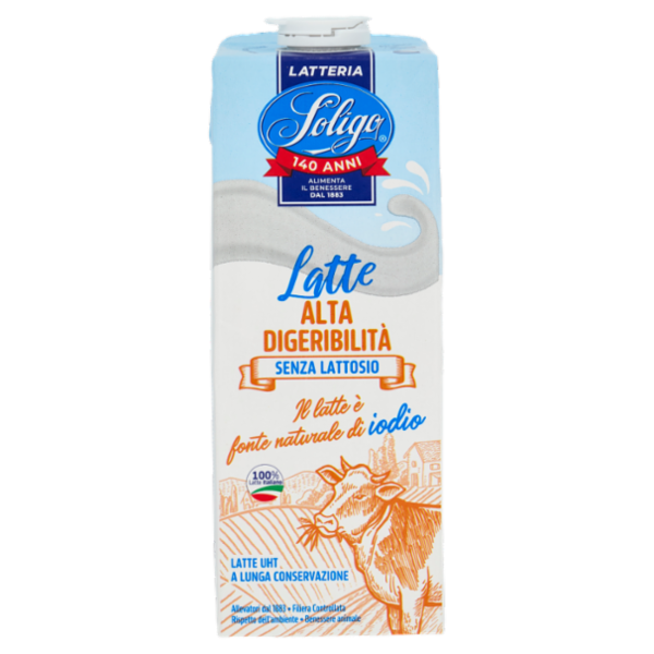 Latteria Soligo Alta Digeribilità Latte Parzialmente Scremato U.H.T. a Lunga Conservazione 1000 ml
