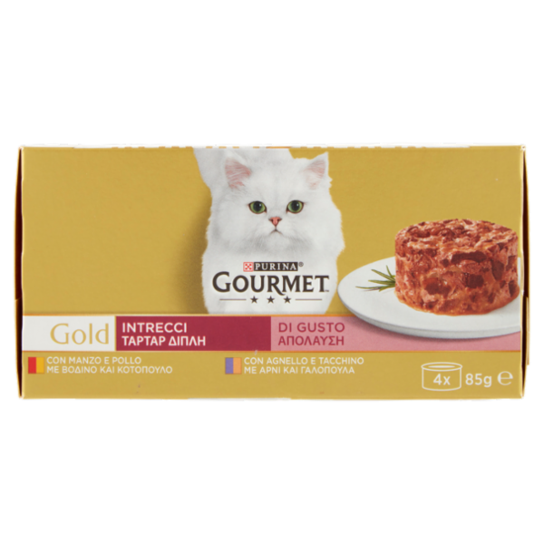 PURINA GOURMET Gold Intrecci di Gusto Manzo & Pollo / Tacchino & Agnello 4x85g