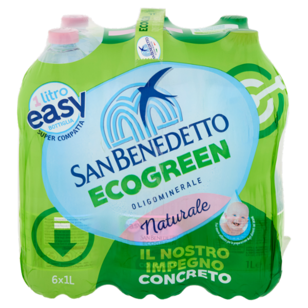 San Benedetto Acqua Naturale Fonte del Pollino Ecogreen Easy 6 x 1 L