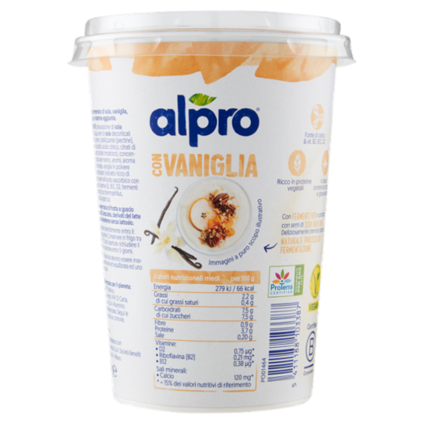 ALPRO Soia, Vaniglia con Calcio e Vitamine aggiunte, alternativa vegetale allo Yogurt 500g