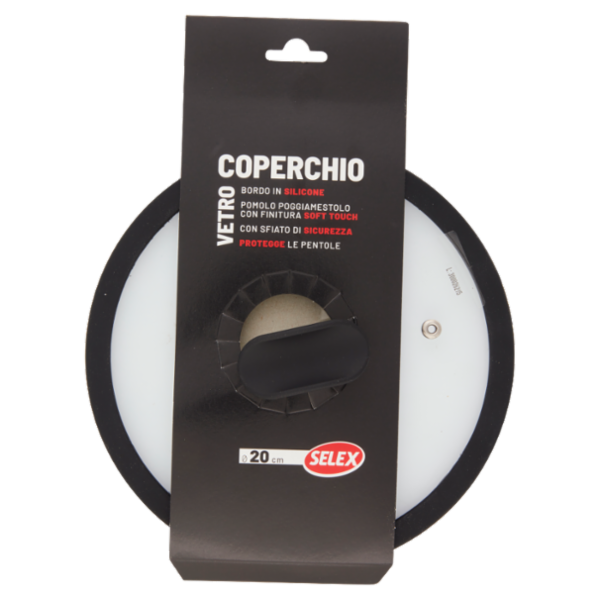 Selex Coperchio in Vetro con Pomolo Poggiamestolo 20 cm