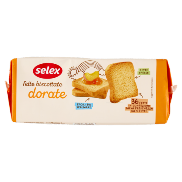Selex Fette Biscottate Classiche in Confezioni Salvafreschezza 9x4 fette 320 g