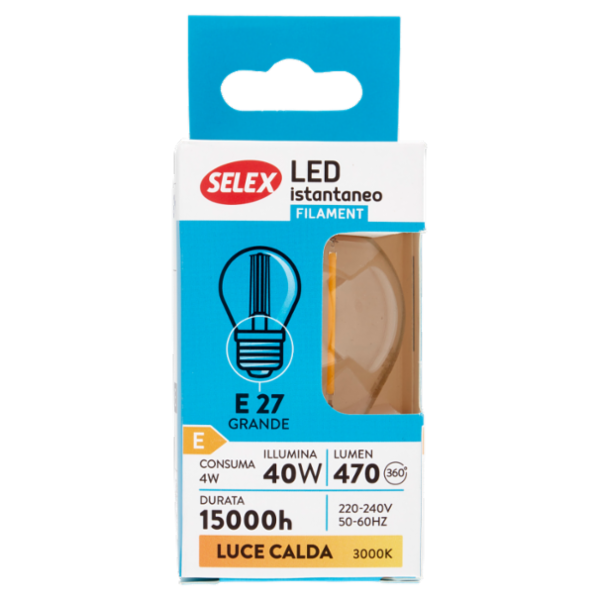 Selex Lampadina Led Minisfera E27 4W Luce Calda