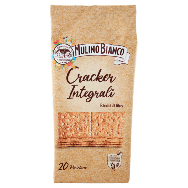 Mulino Bianco Cracker Integrali con Farina Sostenibile Ricchi di Fibre 500g