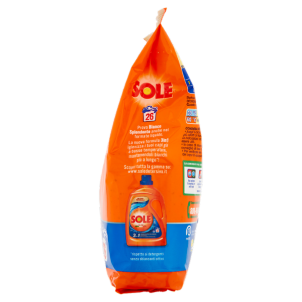 Sole Polvere lavatrice Bianco Splendente 26 lavaggi 1,3 kg