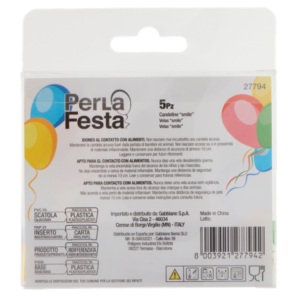 PerLa Festa Candeline Smile 5 pz
