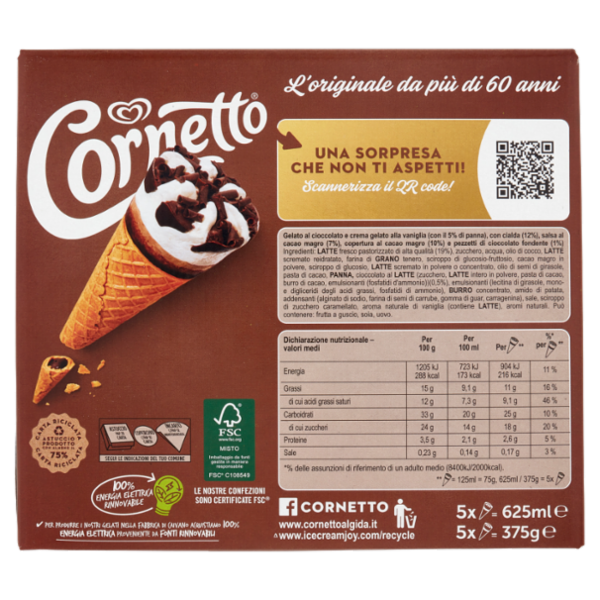 Cornetto Cioccolato 5 x 75 g