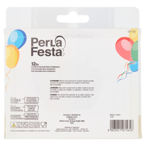 PerLa Festa Candeline Decorate Buon Compleanno 12 pz
