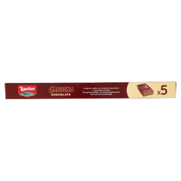 Loacker Gardena Chocolate Wafer con crema cioccolato ricoperto di cioccolato al latte Wafers 38gx5