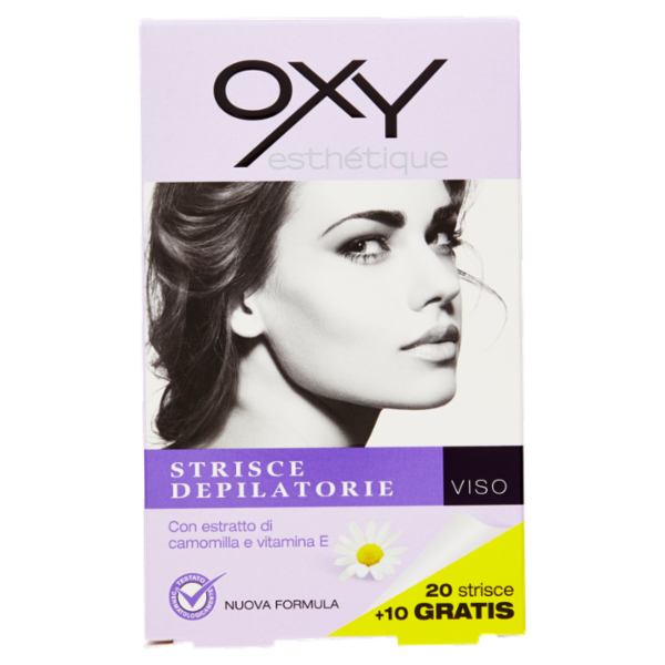 Oxy esthétique Strisce Depilatorie Viso 20 strisce+10 Gratis