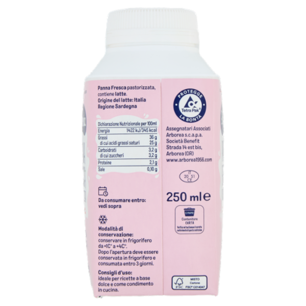Arborea Panna Fresca Pastorizzata 250 ml