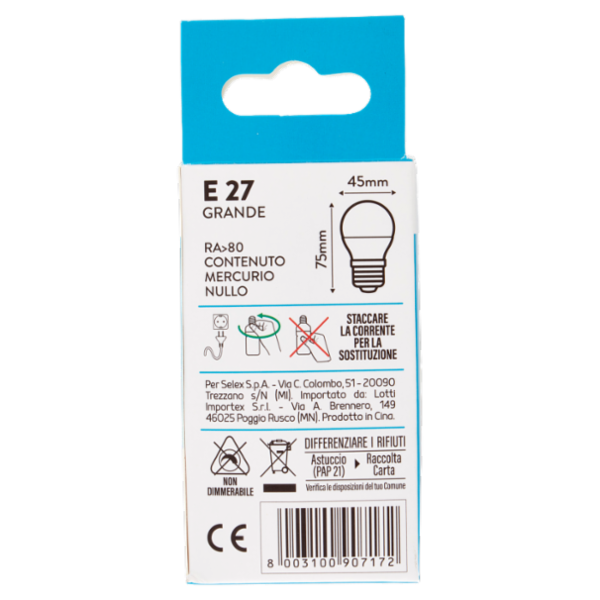 Selex Lampadina Led SMD Minisfera E27 6W