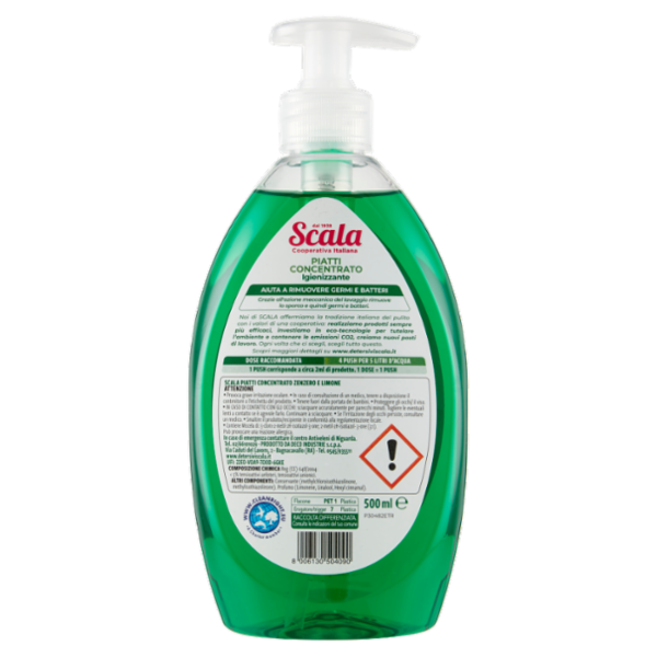 Scala Piatti Concentrato Igienizzante Zenzero e Limone 500 ml