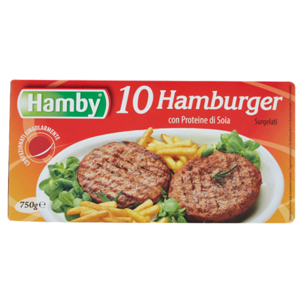 Hamby 10 Hamburger con Proteine di Soia Surgelati 10 x 75 g