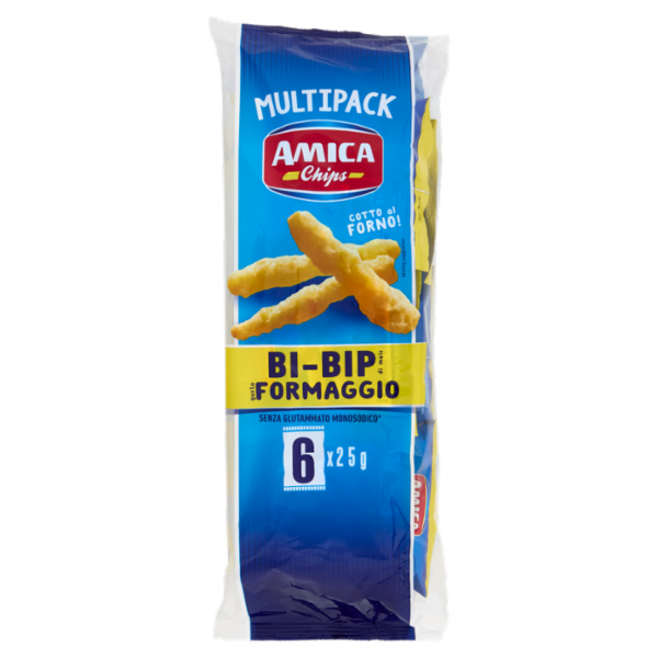 Amica Snack Bi-Bip Croccantini di Mais Gusto Formaggio 6 x 25 g