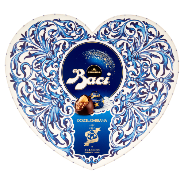 BACI PERUGINA Classico Cioccolatini fondenti ripieni al gianduia e nocciole scatola maxi cuore 150g