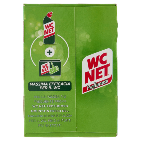 Wc Net - Tavoletta Profumoso 3 Effect, Detergente Igienizzante Solido WC, Mountain Fresh, 4 Pezzi