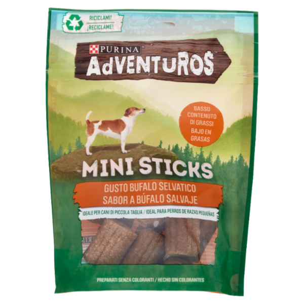 PURINA ADVENTUROS Mini Sticks per cane piccolo Bufalo Selvatico 90 g