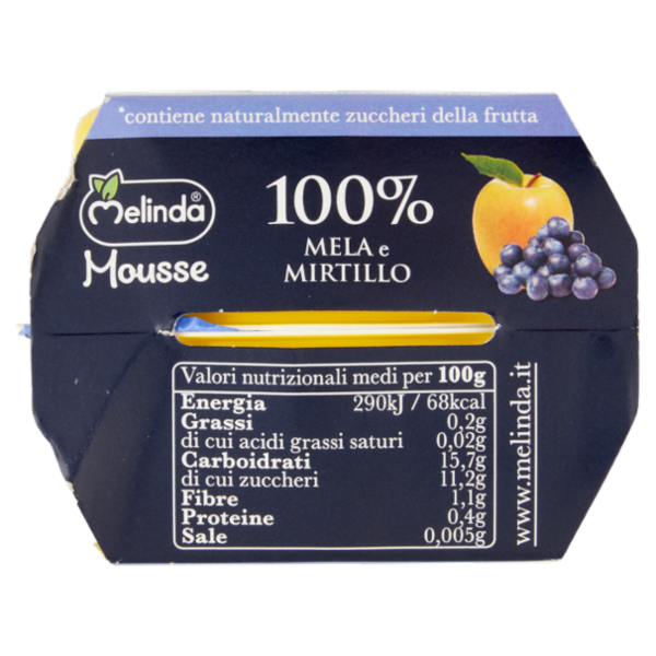 Melinda Mousse mela Golden e mirtillo 2 x 100 g