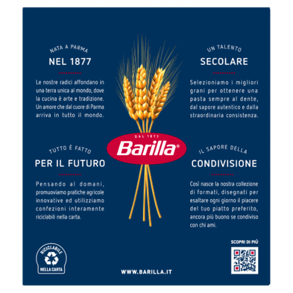 Barilla Pasta Ditaloni Rigati n.49 100% Grano Italiano 500g