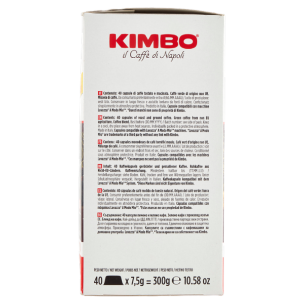 Kimbo Barista Espresso Napoli Capsule Compatibili con le Macchine Lavazza A Modo Mio* 40 x 7,5 g