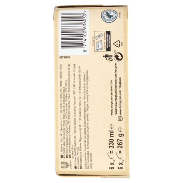 Magnum mini White Chocolate White Chocolate Almond 6 gelati 267 g