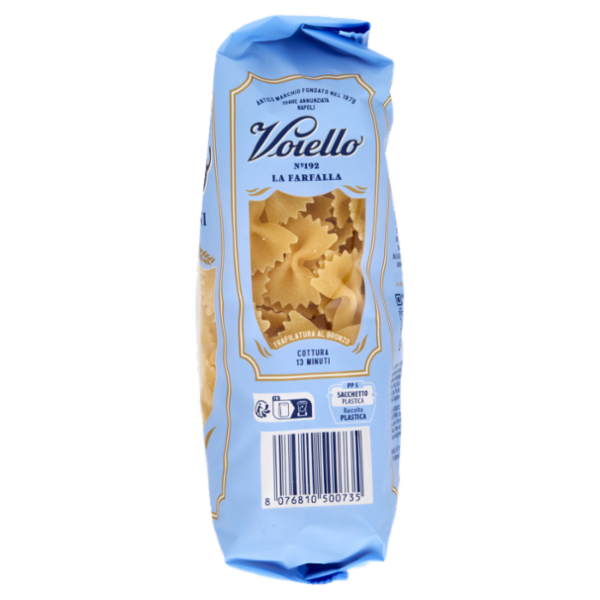 Voiello Pasta La Farfalla N°192 grano Aureo 100% italiano Trafilata bronzo 500g