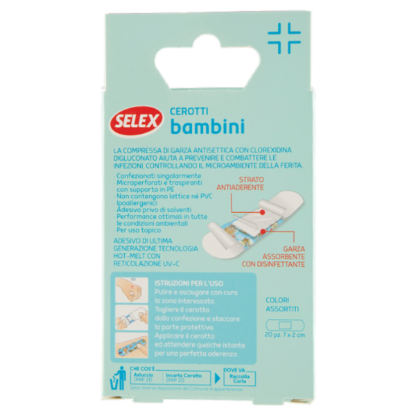 Selex Cerotti per Bambini Monoformato 7x2 cm 20 pezzi