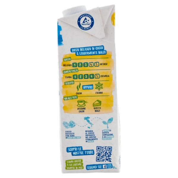 BJORG Latte di Cocco Bevanda Bio, 100% Ingredienti Vegetali, Senza Glutine, Prodotto in Italia, 1L